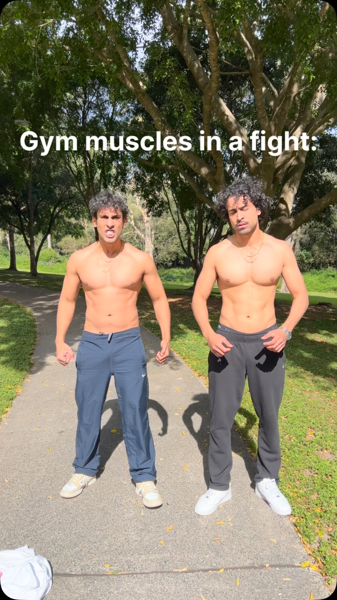 Gym muscles vs a real fight Reel — 7.2M views on 17K followers